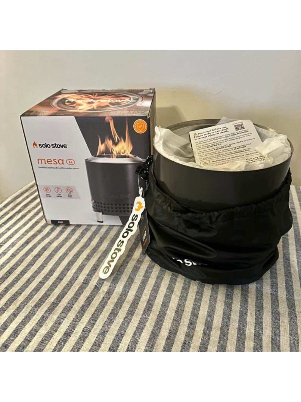 Solo Stove Mesa XL Smokeless Tabletop Fire Pit Ash Color Brand New Open Box